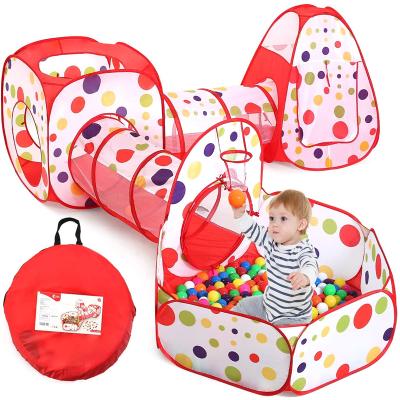 China Soft Toy Manufacturer J1035 CUTE STONE 5 in 1 Kids Play Toy Tents and Tunnels Indoor and Outdoor Easy to Set Up Toy Baby Tent for sale