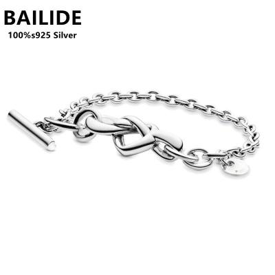 China Antioxidation New Design Classic Sterling Silver Logo Round Ball Buckle Snake Chain Pattern Bracelet for sale