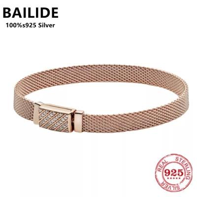 China Original Real 100% 925 Sterling Silver Fashion Luxury Pan Bracelet For Women Snake Chain Bracelet Authentic Charm DIY High Quality Jewelry for sale