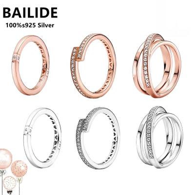 China 100% CLASSIC 925 silver color multi-ring three-ring circle heart pan pendant double-sided ring two-sided ring for wowen for sale