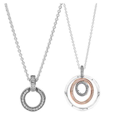 China 925 Sterling Silver CLASSIC Good Quality Adjustable Chains Type Necklace Women Round Ring Ring for sale