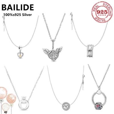 China CLASSIC Hot Sale High Quality Pan Necklace 100% 925 Sterling Silver Fit Original For Women Temperament DIY Jewelry Luxury Wedding Gift for sale