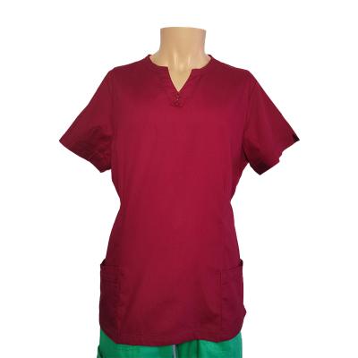 China Hospital Bordeaux Spandex Washable Hospital Uniforms Nurse Uniform Medical Scrubs for sale