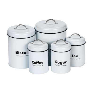 China Factory direct fashion viable household classification storage white savings sealed pot stainless steel handheld storage top jar for sale