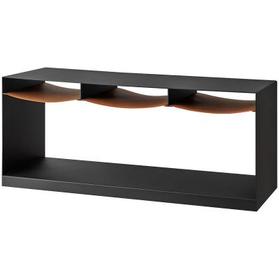 China Newly Designed Eco-Friendly Minimalist Console Table 1.4m Saddle Leather Console Table for sale