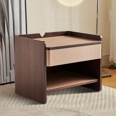 China Other Design Corner Bedside Table Bedroom Furniture Luxury Hotel Corner Table Open Storage Drawers Brand New Modern Nordic Wooden Nightstands for sale