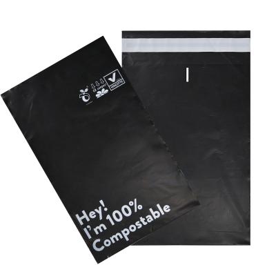 China Custom Logo Eco Friendly Strong Adhesive Recycling Little Biodegradable Clear Black Plastic Mailing Bag for sale