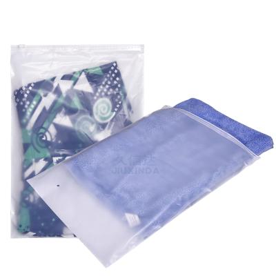 China Black Biodegradable Clothing Packaging PVC Small T-shirt Frosted Zipper Custom Printing Bag BIODEGRADABLE for sale