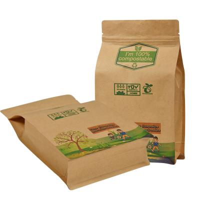 China Recyclable Paper Zip Lock Biodegradable Waterproof Bag Small White Kraft Paper Bags for sale