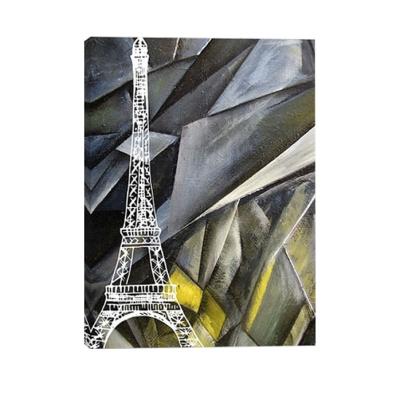 China New 50% Handmade Classic/Postmodern Ben Eiffel Tower 3 Panels Canvas Painting Leaning Tower Abstract Oil Painting Canvas Picture Large For Hotel for sale