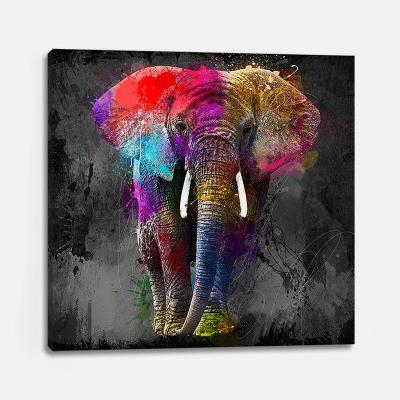 China Abstract Animal Wall Art Oil Paintings On Canvas Modern Elephant Handmade Home Decorative Realistic Picture for sale