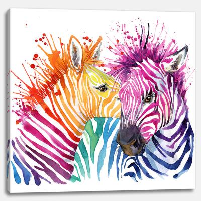 China New Design Modern Funny Abstract Animal Zebra Handmade Oil Painting for sale