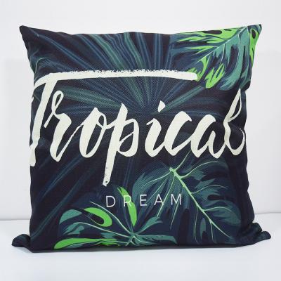 China Viable Customized Digital Printed Cotton Pillow Cover Summer Removable Cushion Bed Cover Decorative Pillow for sale