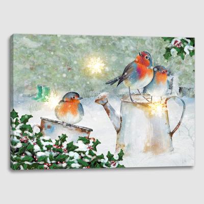 China New Supplier Wholesale Christmas Classical/Postmodern Framed LED Canvas Decoration Painting Wall Art Decor OEM and Custom Canvas Print for sale