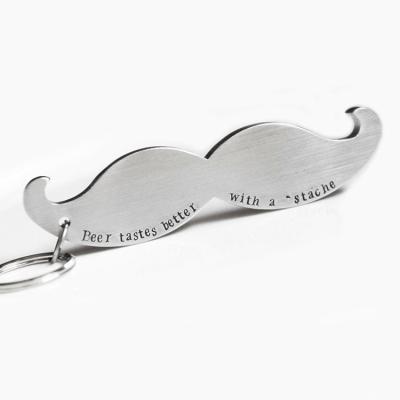 China Eco - Friendly Promotion Metal Mustache Bottle Opener Key Chain for sale