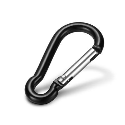 China Custom Ourdoor Tool Aluminum Alloy Metal Carabiner Black Color Carabiner for sale