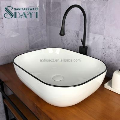 China EUROPEAN SDAYI Northern European white and black racial discrimination design art washbasin for bathroom sink for sale