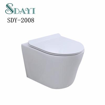 China Small Size Concealed Tank SDAYI Rimless Bathroom Wall Hung WC Toilet Ceramic Wall Mounted Toilet Hung Price for sale