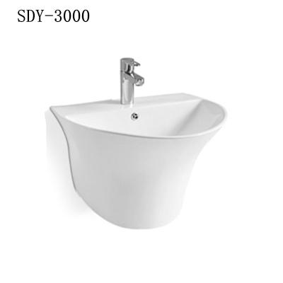 China 2020 modern new design bathroom wall hung basin ceramic wall hung basin sink for sale