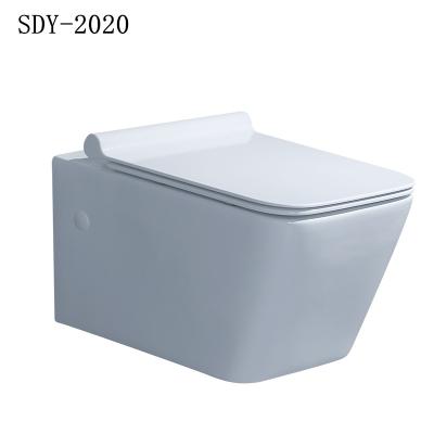 China Square Ceramic Hidden Cistern SDAYI Wall Hung Toilet Bathroom Wall Hung Toilet European Rimless Toilet for sale