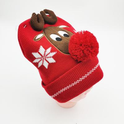 China Wholesale Comfy and Soft Christmas Elk Party Decoration Novelty Christmas Hat Knitted Warm Children's Winter Hat for sale