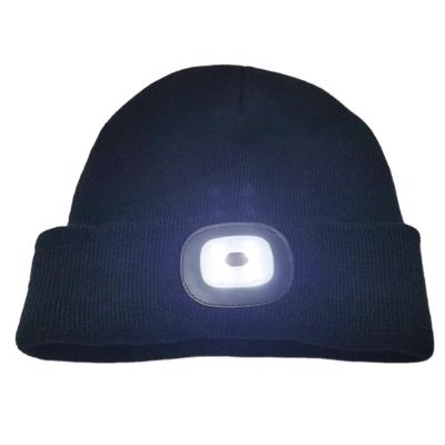 China Winter COMMON Custom Outdoor Hat Portable Leisure Head Lighting Knitted Cap LED Hats for sale