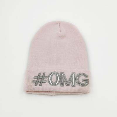 China COMMON Custom Logo Color Acrylic Material Child Knit Hat Modern Stylish Woman Winter Hat for sale