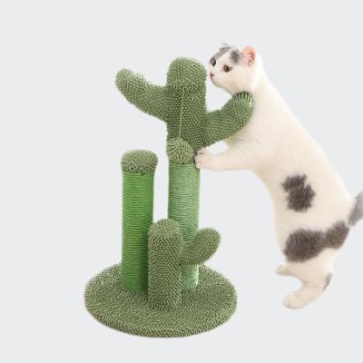 China SISAL Petstar Hot Selling Natural Sisal Scratching Post Cactus Scratcher Featuring 3 Scratching Poles and Swinging Ball for sale