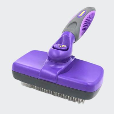 China HERTZKO Viable Hot Selling Self-Cleaning Slicker Brush for Dogs and Cats Pet Dematting Grooming Brush Easily Removes Mats for sale