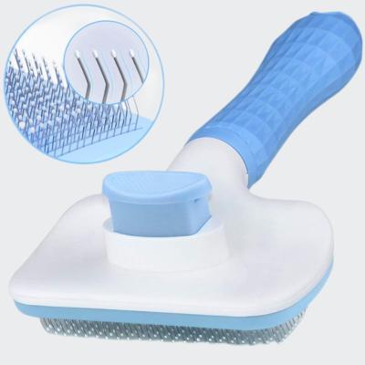 China Viable Removes Hair Tangled Dogs Cats Pet Grooming Tool Self Cleaning Slicker Brush Self Cleaning Polisher Pet Hair Remover Comb Pet Supplies for sale