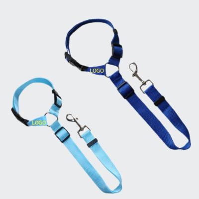 China Personalized Adjustable Dog Safety Belt Advance Collar Dog Seat Belt Leash With Collar for sale