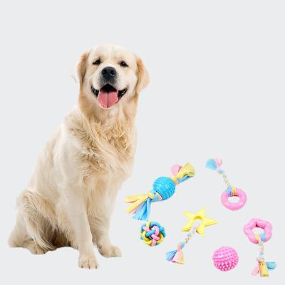 China Durable Hot Selling 6 Shapes Teeth Cleaning TPR Dog Pet Toy Puppy Chew Toys Pampers Durable TPR Dog Chew Toys for sale