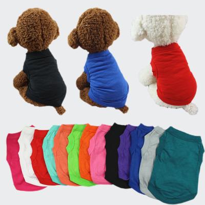 China Summer Viable Wholesale Cheap Ropa Para Mascotas Cotton Outlet Factory Simple Color Pet Clothes Blank Dog T-shirt for sale