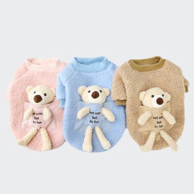 China Stocked Hot Selling Fashionable Amazon Dog Clothes With Autumn/Winter Bulldog Pet Clothes Fluffy Warm Wearing Dog for sale