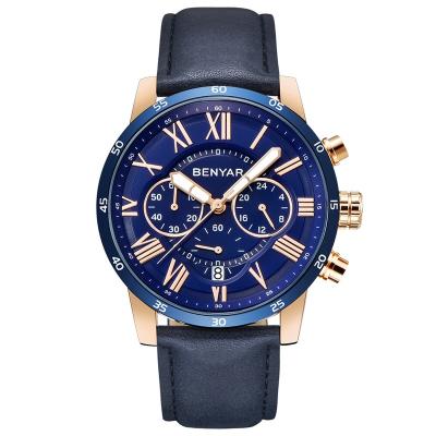 China Full Calendar Relojes Mens Benyar Watches 5139 Luxury Brand Quartz Wristwatches for sale