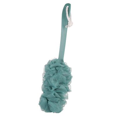 China Long Handle Back Long Handle Convenience Scrub Tool Flower Breath Mesh Bath Sponge for sale