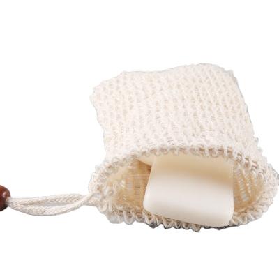 China Excellent sisal soap bag durable adults white material eco-friendly pure and fresh with drawstring for sale