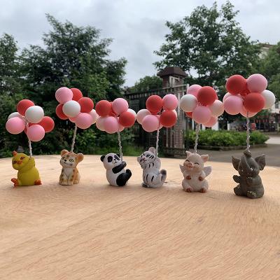 China Cute/Cartoon Portable Custom Boutique Color Cute Animal Balloon Material Resin Handwork Shape Interior Decoration Cartoon Car for sale