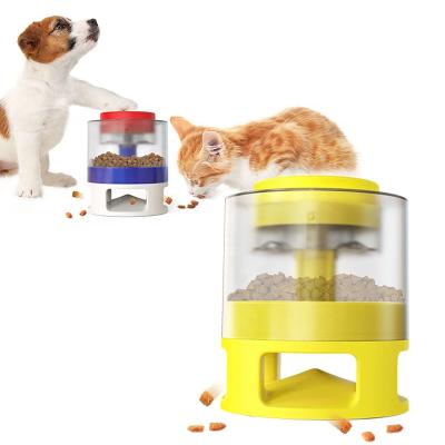 China Amazon Hot Selling Automatic Dog Fun Pet Food Interactive Catapult Slow Feeding Automatic Feeder for sale