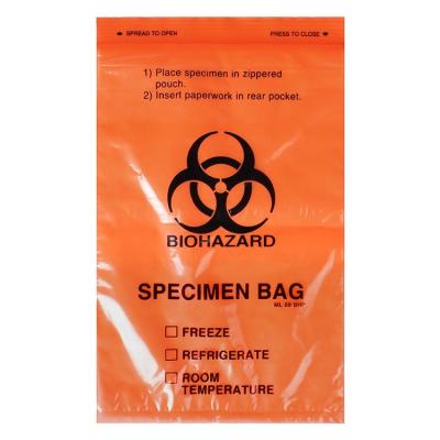 China Clear Aseptic Medical Specimen Transport Biohazard Plastic Bag Medical Lab Ziplock Bags for sale