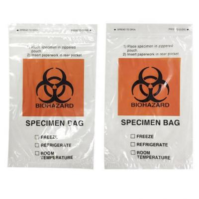 China Professional Manufacturer Medical Lab Pe Plastic Biohazard Specimen Ziplock Bag BIODEGRADABLE for sale