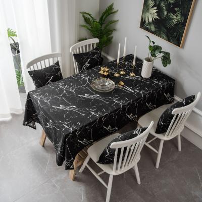 China Wholesale Price Modern Simplicity Black And White Printing Square Wedding Tablecloth for sale