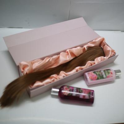 China Handmade Pink Cardboard Box Hair Extension Custom Packaging for sale