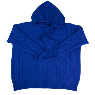 China 2022 Anti-wrinkle fashion clothing wholesale women knit twisted women's hooded sweater for sale