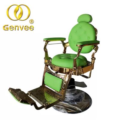 China Modern antique gold men's barber chair for barber shop for sale