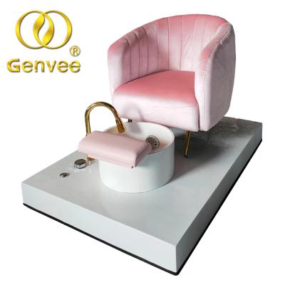 China Modern Luxury Nail Salon Furniture Princess Pinky Pedicure Spa Chair For Beauty Salon for sale