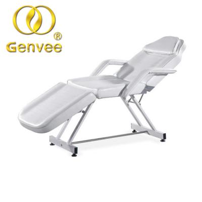 China Adjustable Head Massage Facial Bed Chair Adjustable Tattoo Table Professional For Spa Lash Esthetician Equipment, Salon Beauty White for sale