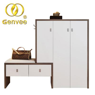 China New Style Durable Dark Walnut Shoe Cabinet for sale