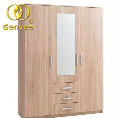 China Modern Design Wardrobe Customized Wooden Wardrobe With Mirror For Apartment for sale