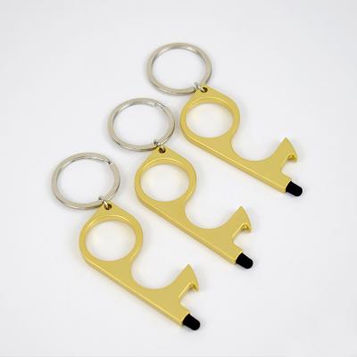 China High Delivery Protective Fast Metal Door Open Tool No Touch Hygienic Tools Door Handle Key Chain for sale